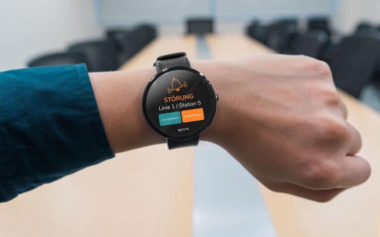 Alarmmeldung auf Smartwatch